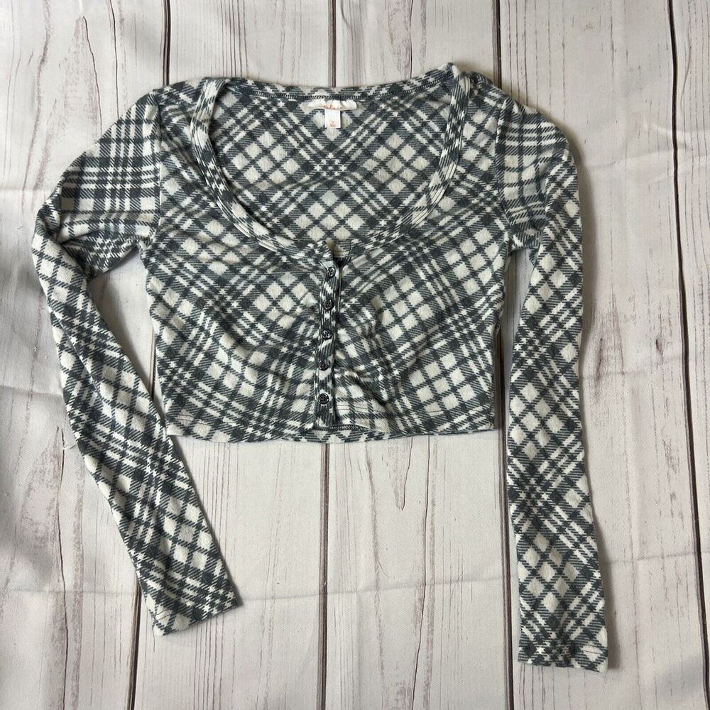 Colsie FleecePlaid Cropped Lounge Pajamas Top Women’s S New